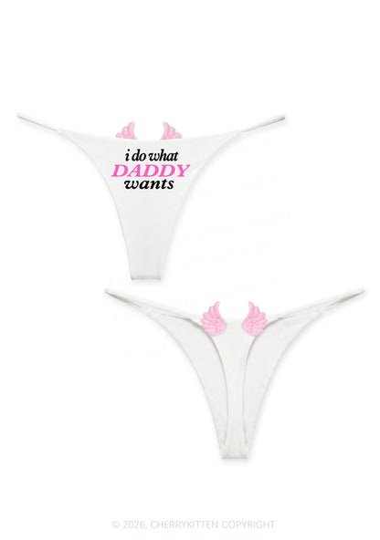Do What Daddy Wants Y2K Goth Angel Wings Bikini String Thong Cherrykitten