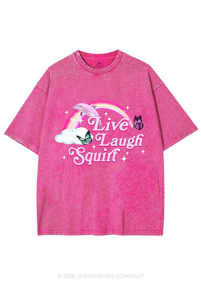 Live Laugh Squirt Y2K Shirts Washed Tee Cherrykitten