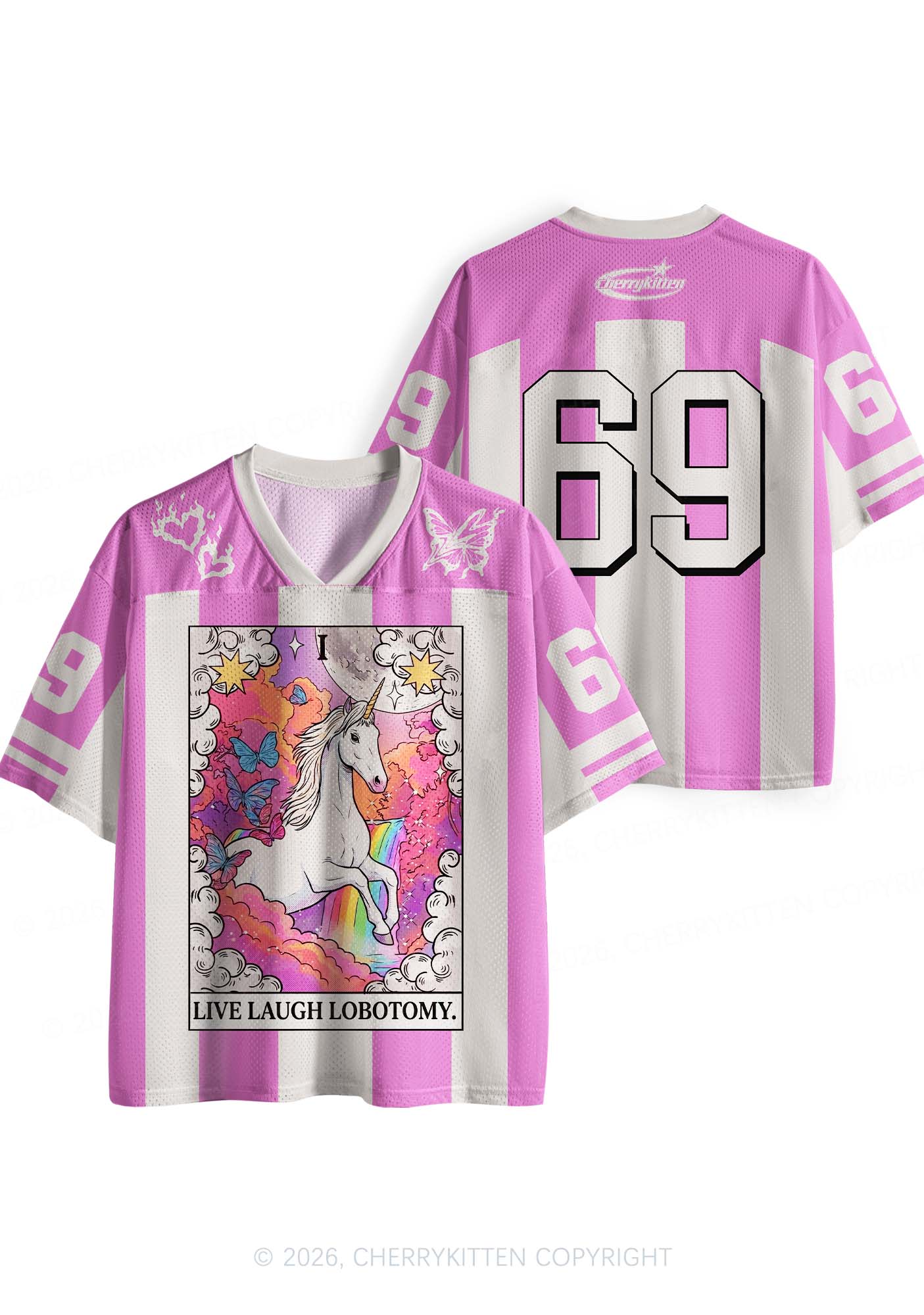 Live Laugh Lobotomy Unicorn Y2K Sport Jersey Shirts Cherrykitten