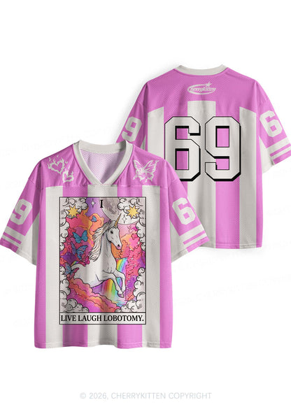 Live Laugh Lobotomy Unicorn Y2K Sport Jersey Shirts Cherrykitten