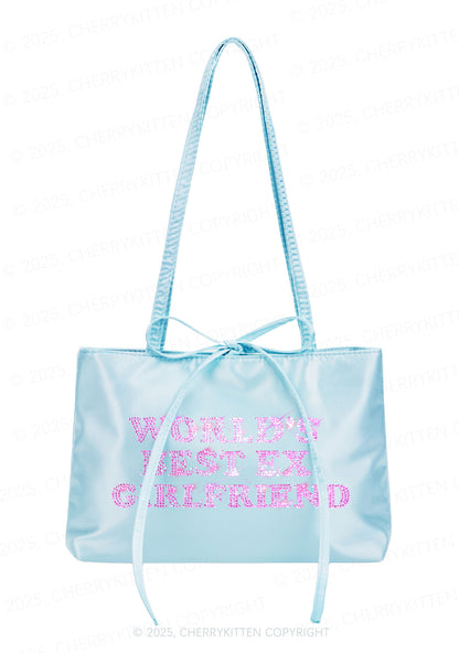 Rhinestone Best Ex Girlfriend Y2K Satin Bags Cherrykitten