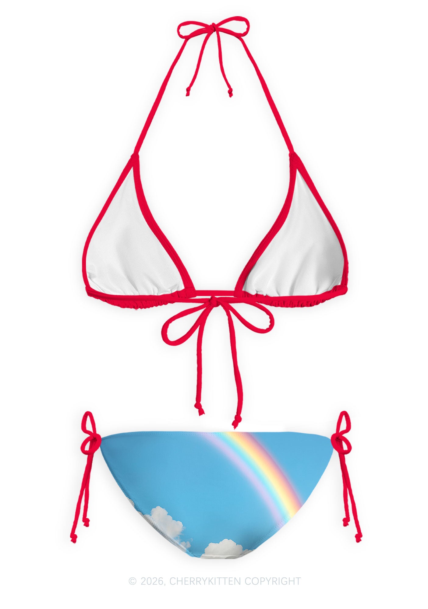 Girl Kisser Pride Y2K Print Bikini Set Cherrykitten