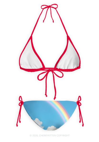 Girl Kisser Pride Y2K Print Bikini Set Cherrykitten