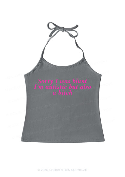 Sorry I Was Blunt Y2K Halter Neck Cami Cherrykitten