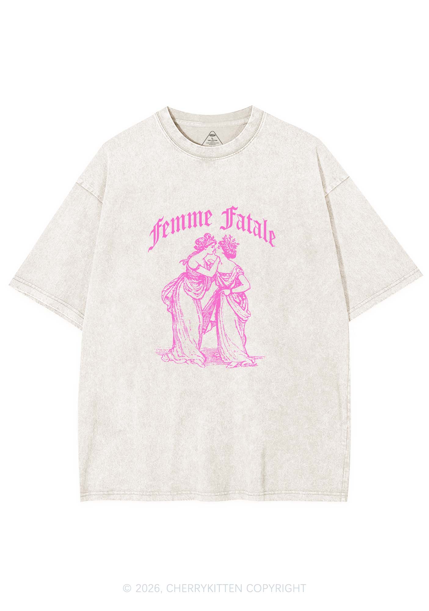 Femme Fatale Women Pride Y2K Shirts Washed Tee Cherrykitten