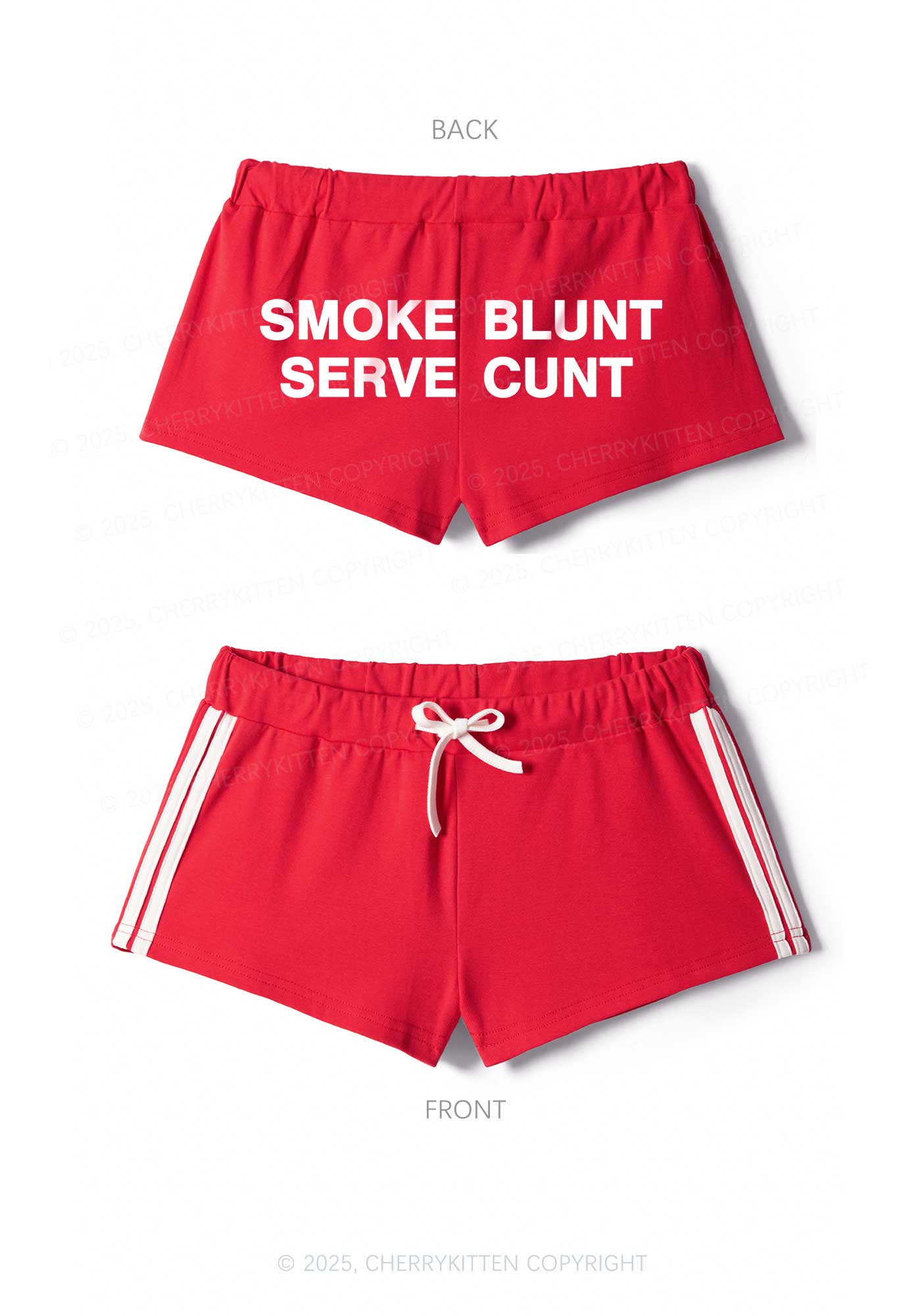 Smoke Blunt Y2K Drawstring Mini Shorts Cherrykitten