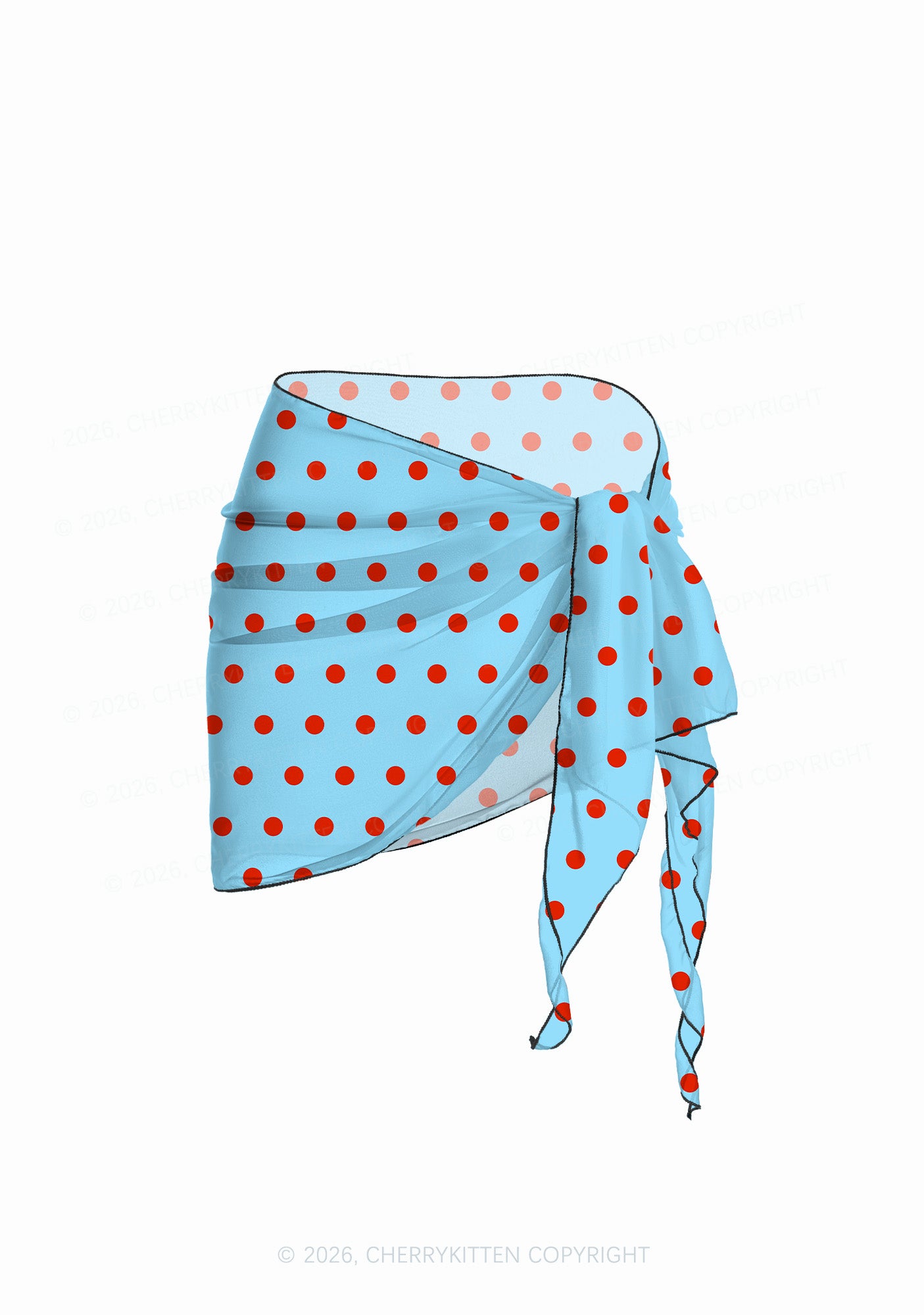 Blue And Red Dots Y2K Print Bikini Set Cherrykitten