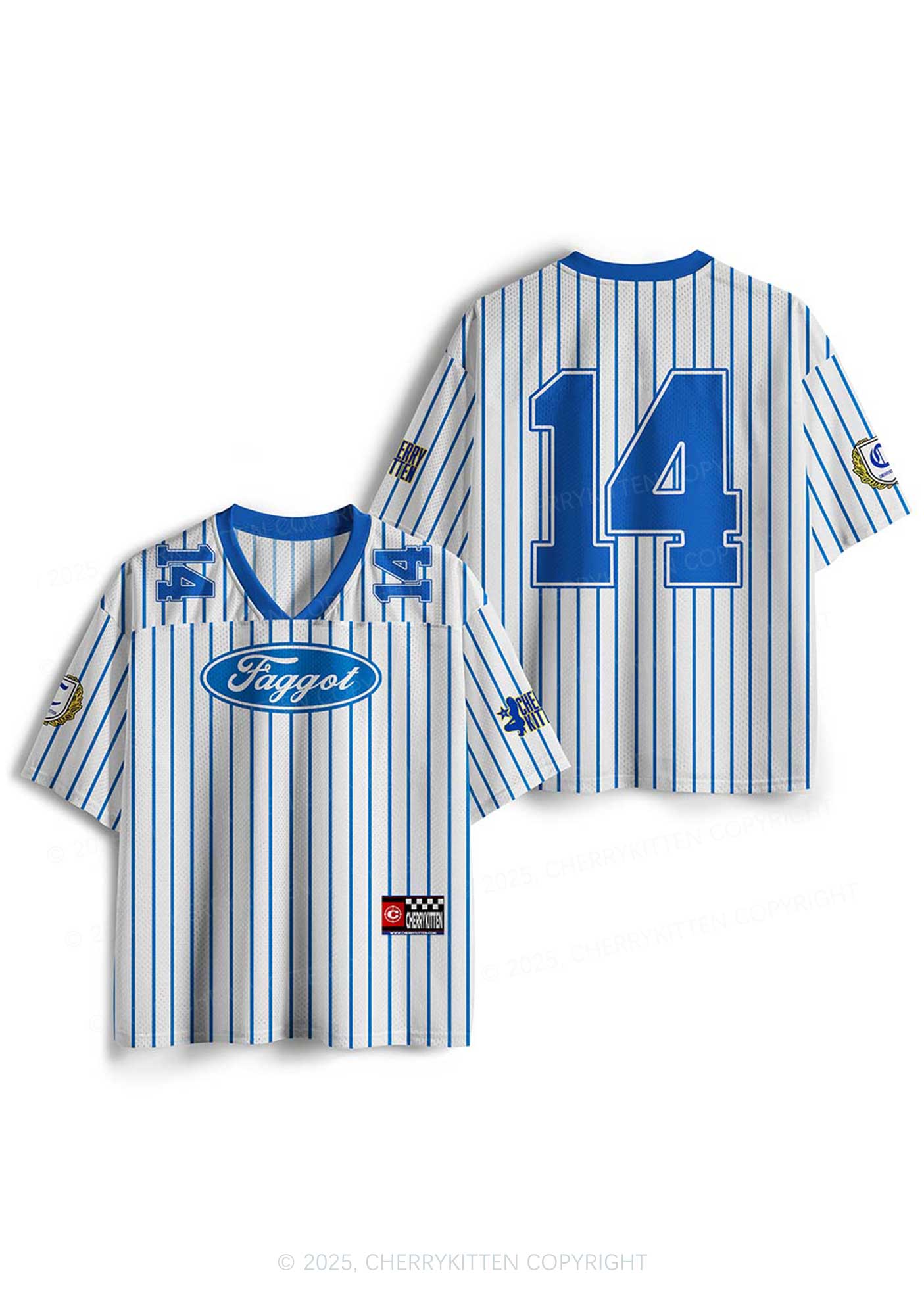 Custom Blue Faggot Pride Y2K Sport Jersey Shirts Cherrykitten