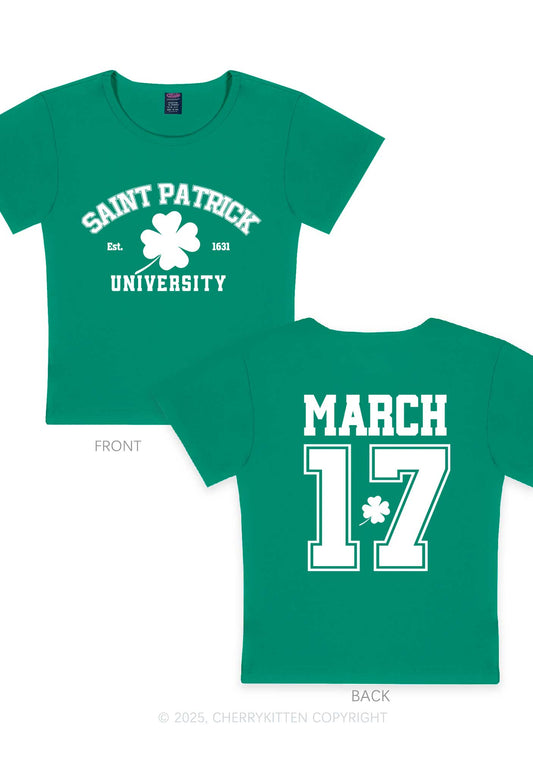 Saint Patrick University Two Sides St Patricks Y2K Baby Tee Cherrykitten