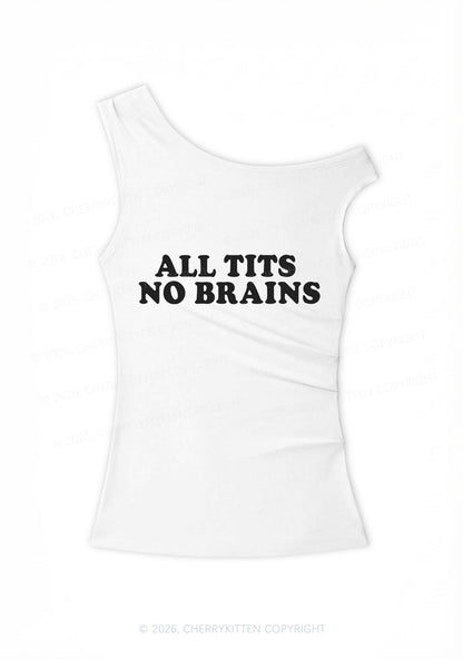 All Txts No Brains Y2K Off Shoulder Tank Top Cherrykitten