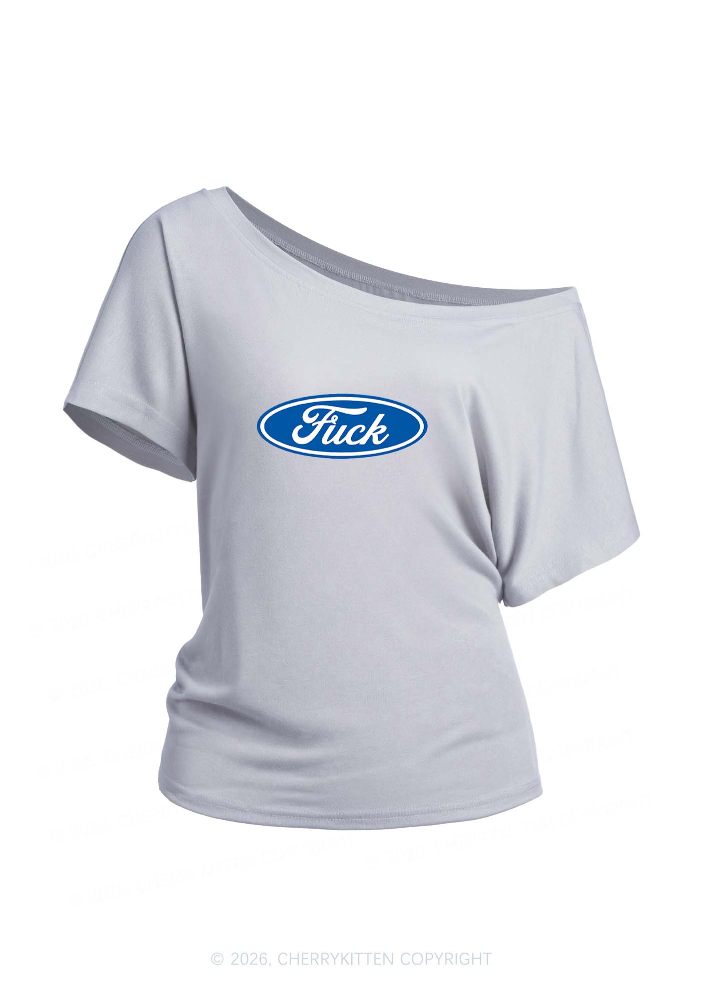 Oval Fxxk Y2K Off Shoulder Tee Cherrykitten