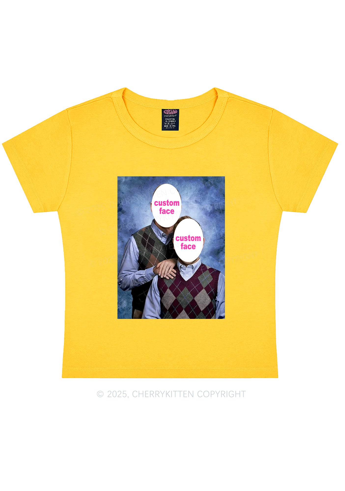 Custom Step Brothers Portrait Y2K Baby Tee Cherrykitten