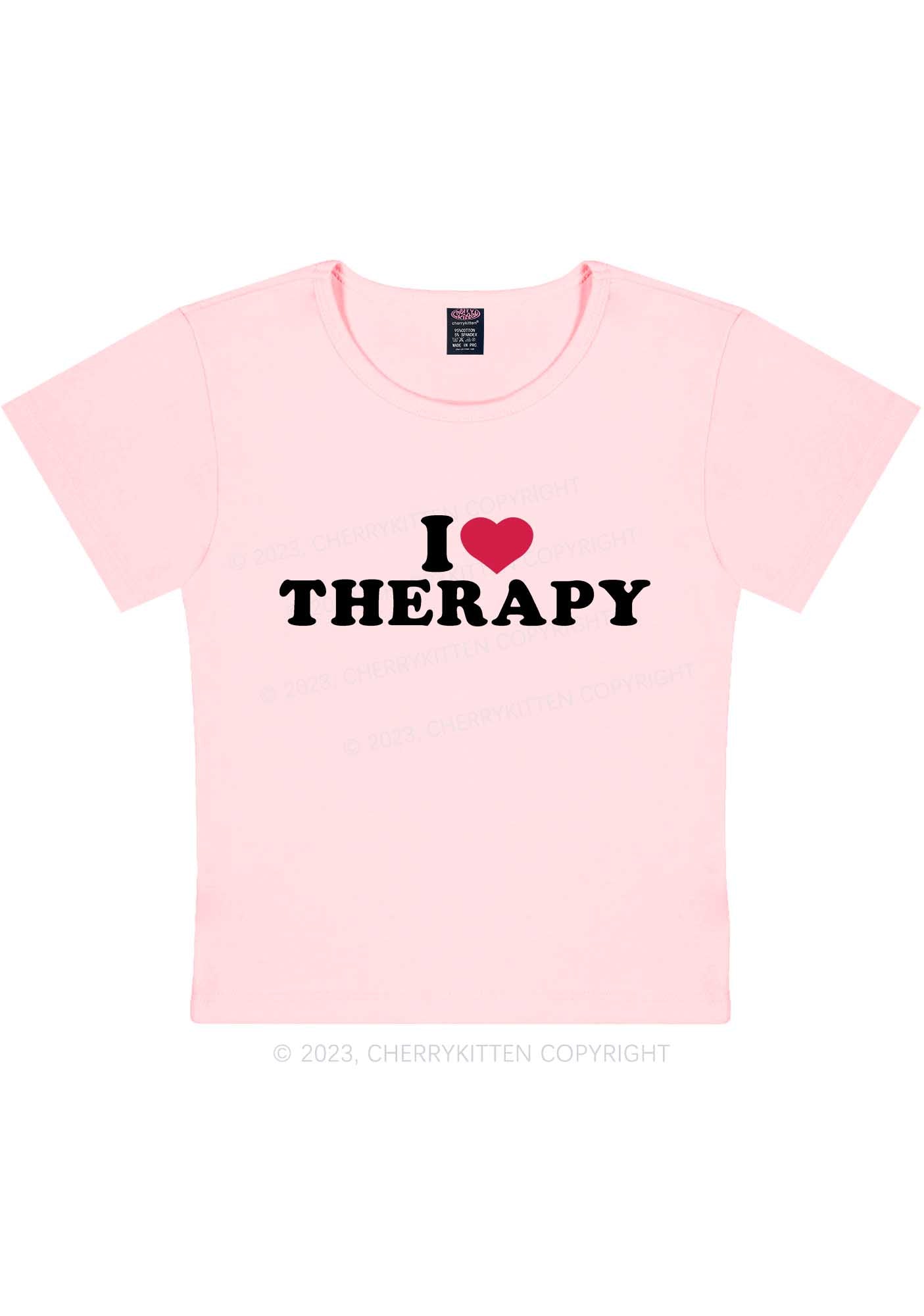I Love Therapy Y2K Baby Tee Cherrykitten