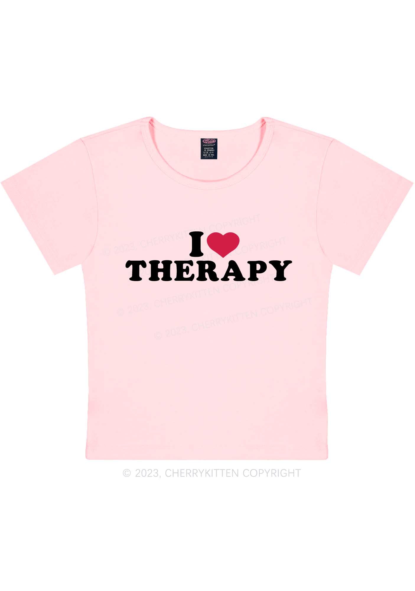 I Love Therapy Y2K Baby Tee Cherrykitten