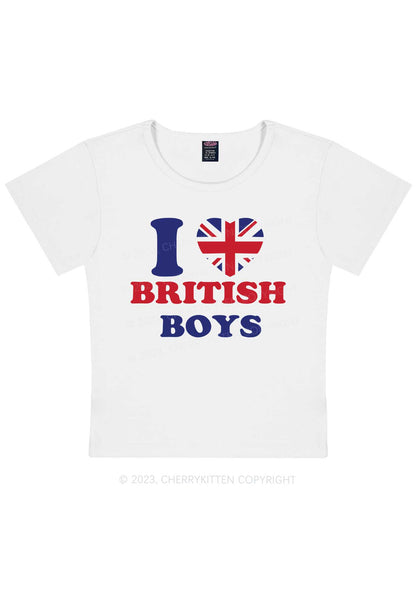 Curvy I Love British Boys Y2K Baby Tee Cherrykitten