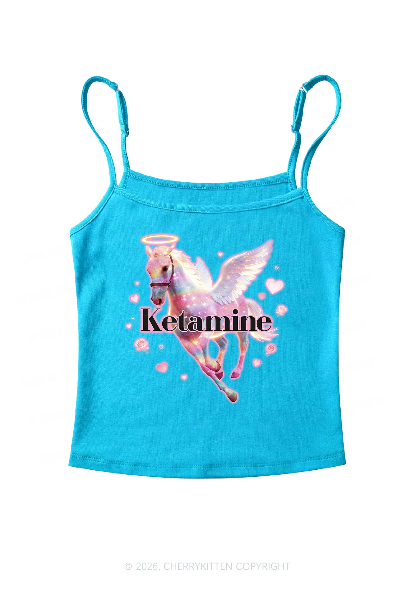 Angel K Horse Valentine's Day Y2K Spaghetti Strap Cami Cherrykitten