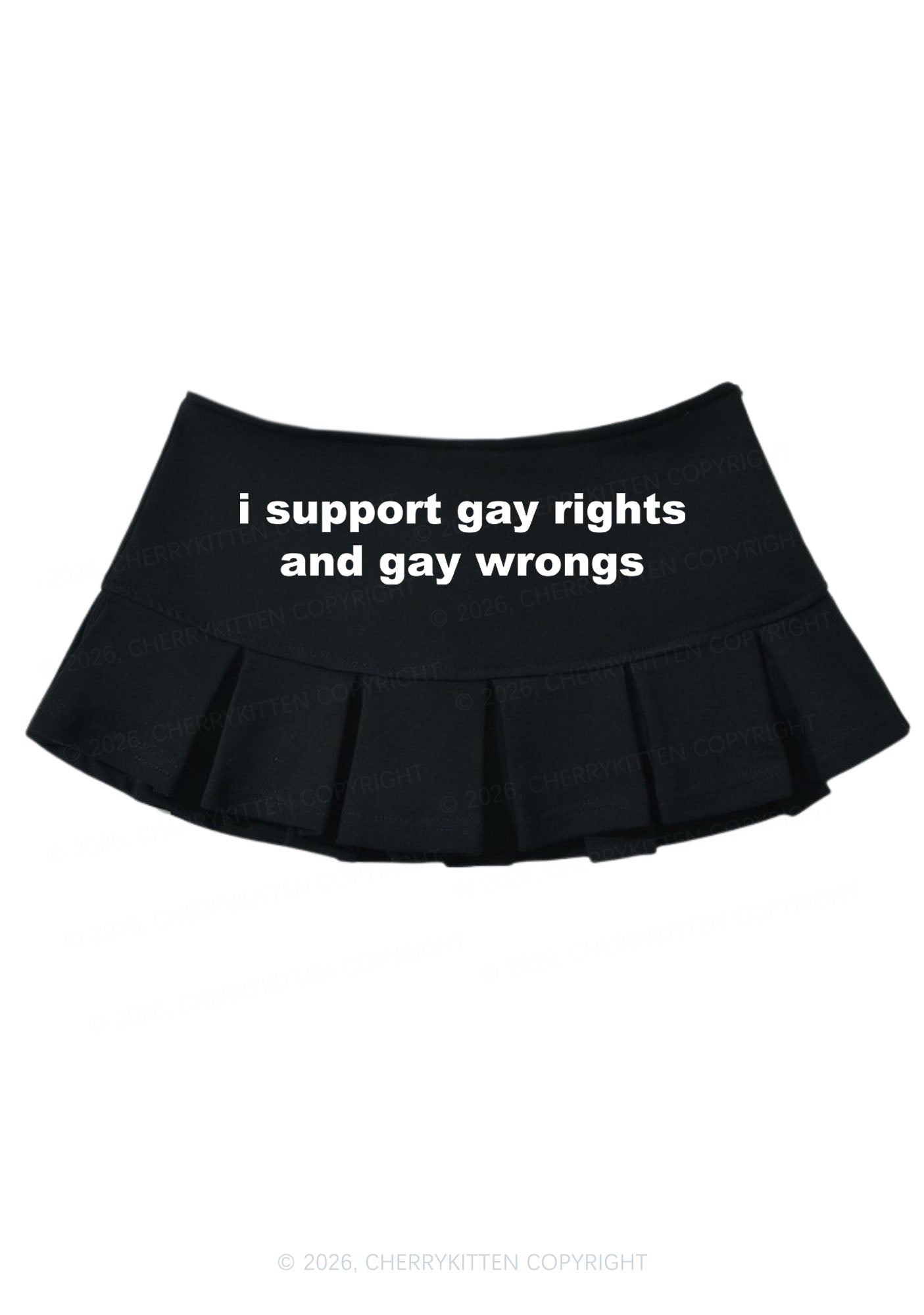 I Support Gay Rights Pride Y2K Mini Pleated Skirts Cherrykitten