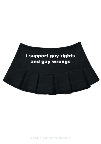 I Support Gay Rights Pride Y2K Mini Pleated Skirts Cherrykitten