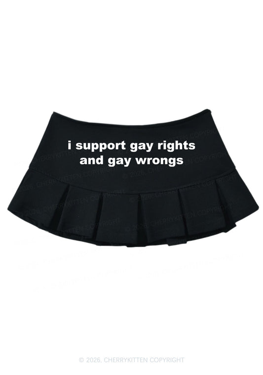 I Support Gay Rights Pride Y2K Mini Pleated Skirts Cherrykitten