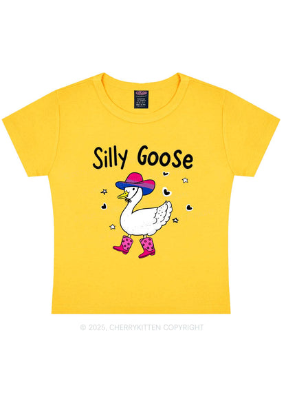 Silly Goose Bisexual Pride Y2K Baby Tee Cherrykitten