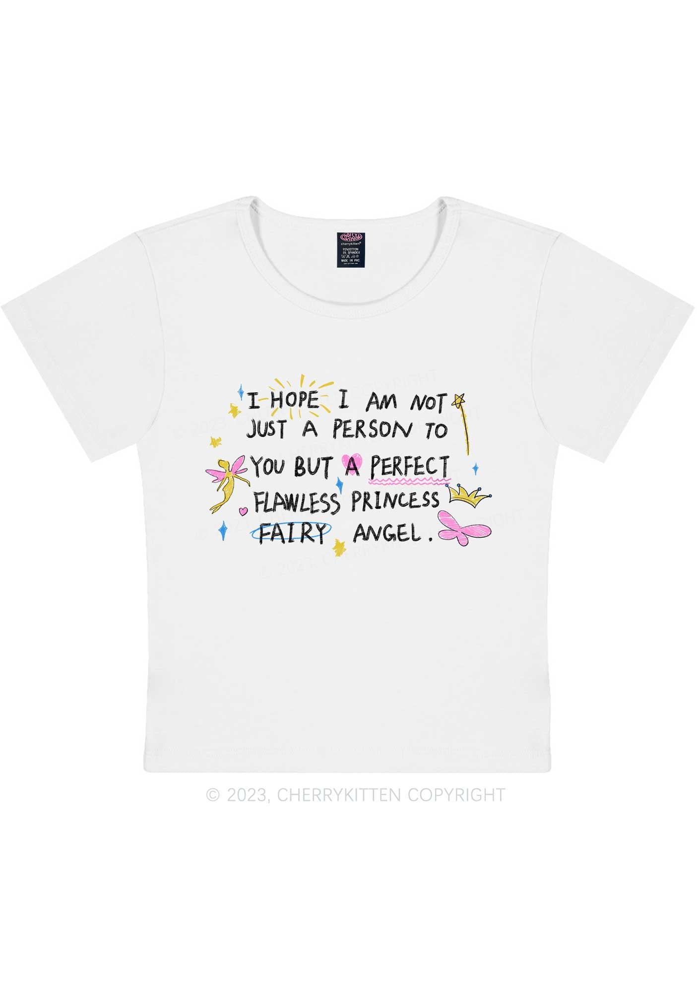 Curvy Flawless Princess Y2K Baby Tee Cherrykitten