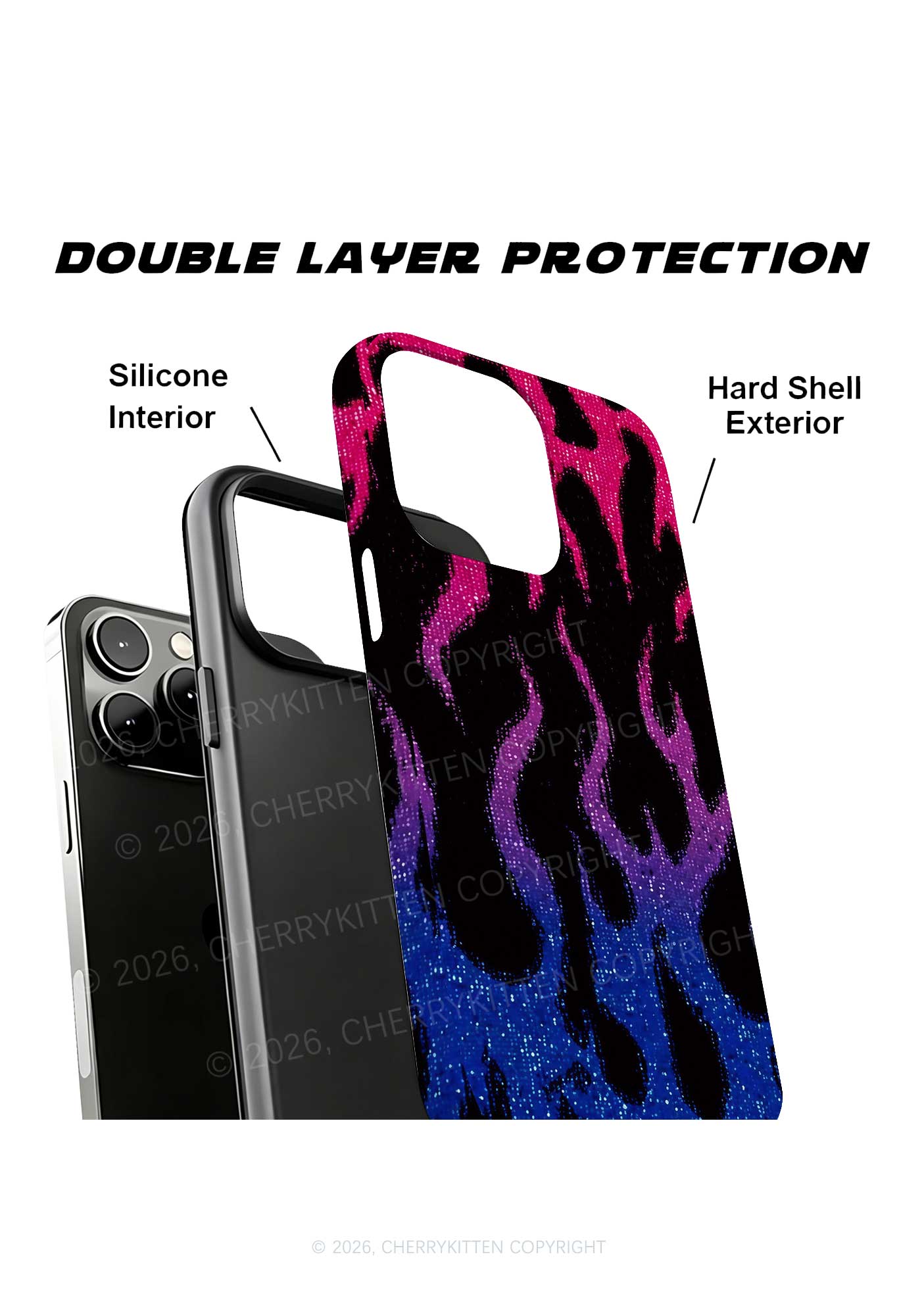 Bisexual Flame Pride Y2K Phone Case Cherrykitten