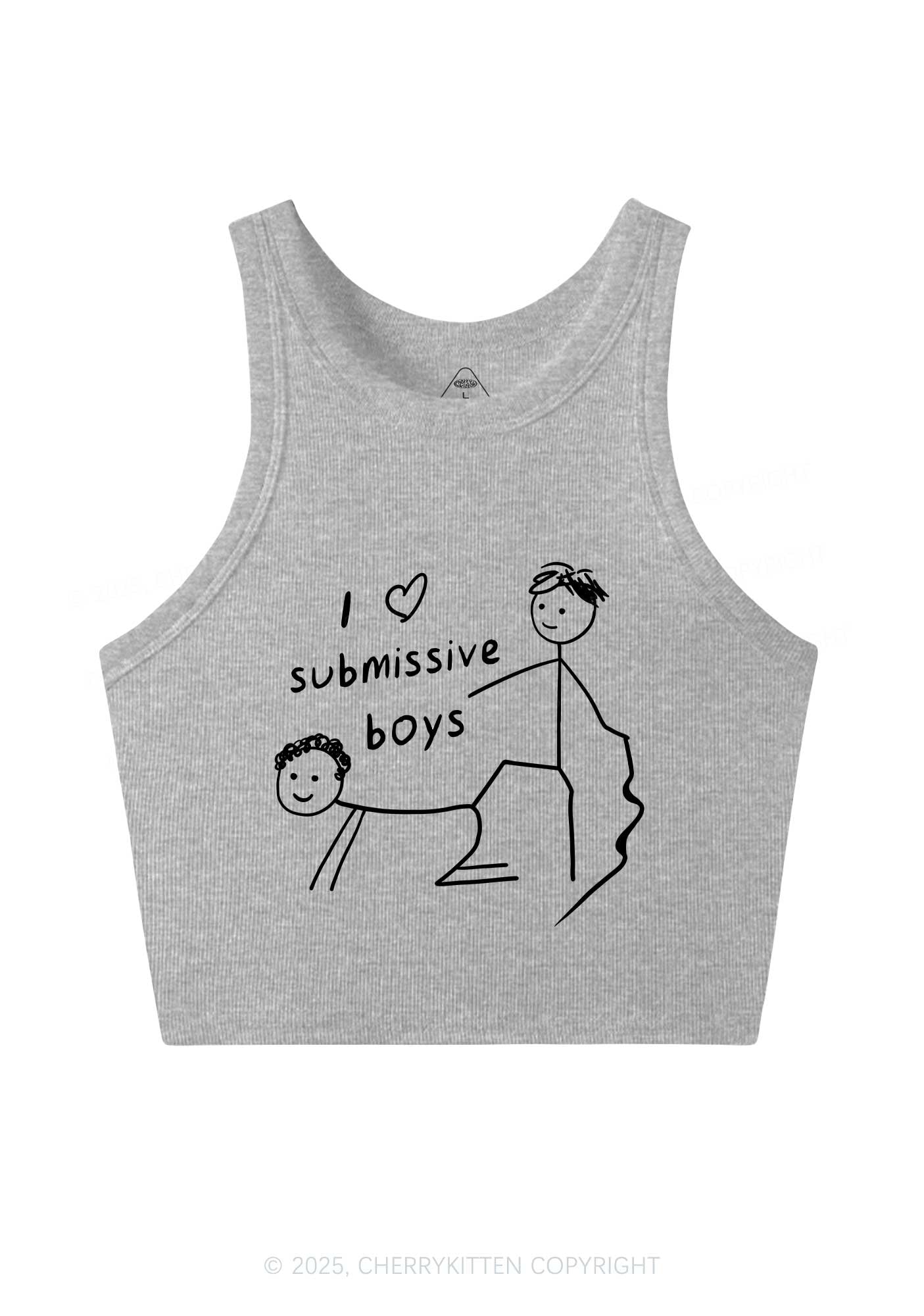 I Love S Gay Boys Pride Y2K Crop Tank Top Cherrykitten