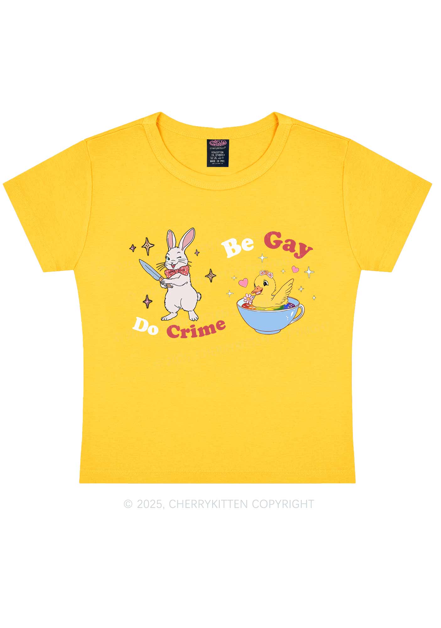 Be Gay Do Crime Pride Y2K Baby Tee Cherrykitten
