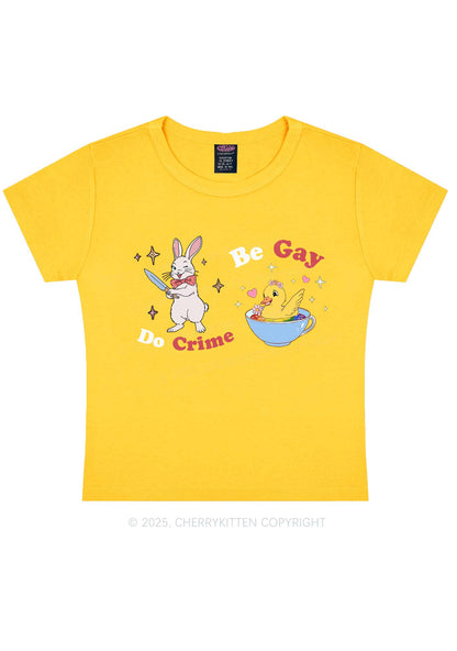 Be Gay Do Crime Pride Y2K Baby Tee Cherrykitten