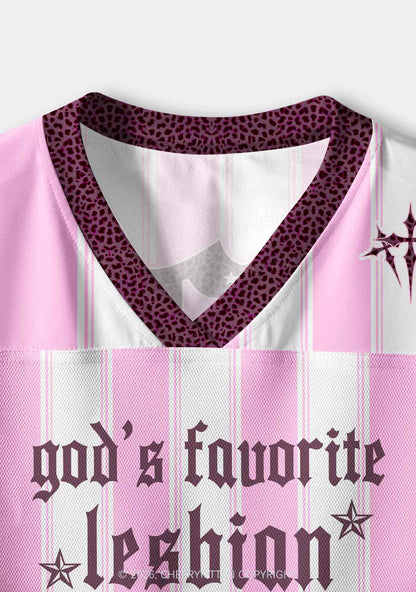 Gods Favorite Lesbian Pride Y2K Crop Sport Jersey Shirts Cherrykitten