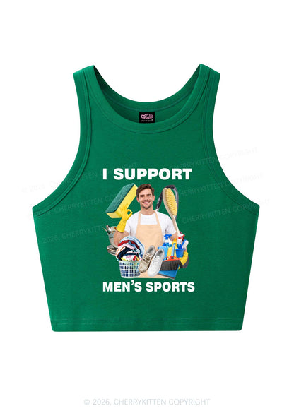 I Support Mens Sports Y2K Crop Tank Top Cherrykitten