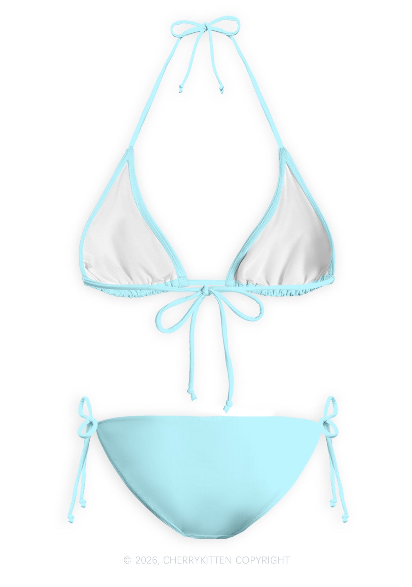 Blue Faggot Pride Y2K Print Bikini Set Cherrykitten