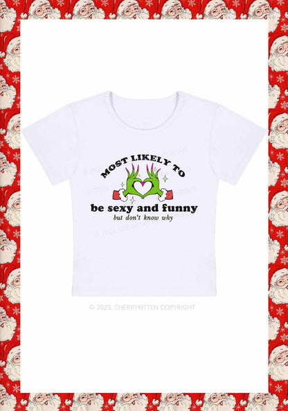 Queen Heart Be Funny Christmas Y2K Baby Tee Cherrykitten