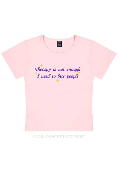 Therapy Not Enough Y2K Baby Tee Cherrykitten