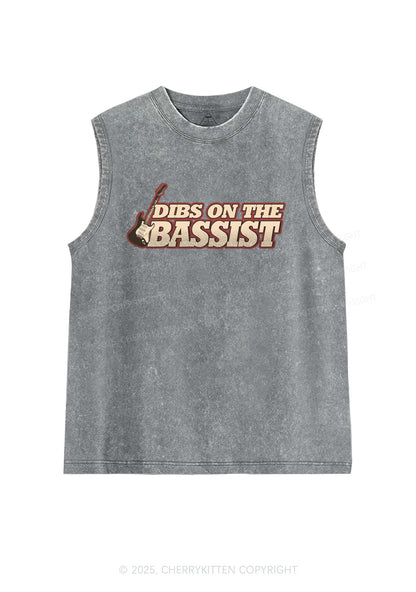 Dibs On The Bassist Y2K Washed Muscle Tank Cherrykitten