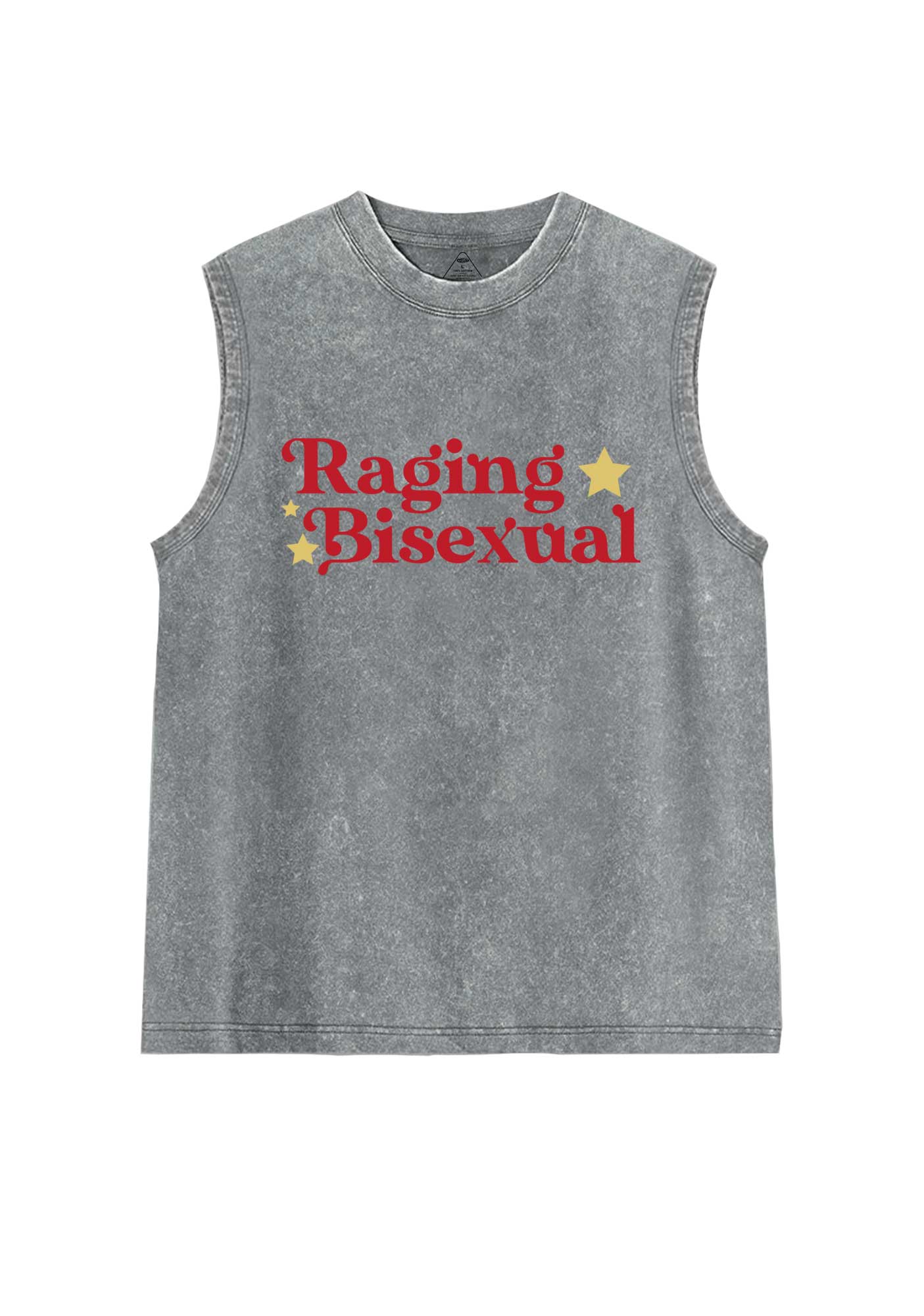 Raging Bisexual Stars Pride Y2K Washed Muscle Tank Cherrykitten