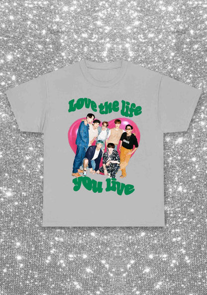 Love The Life You Live Kpop Y2K Chunky Shirt Cherrykitten