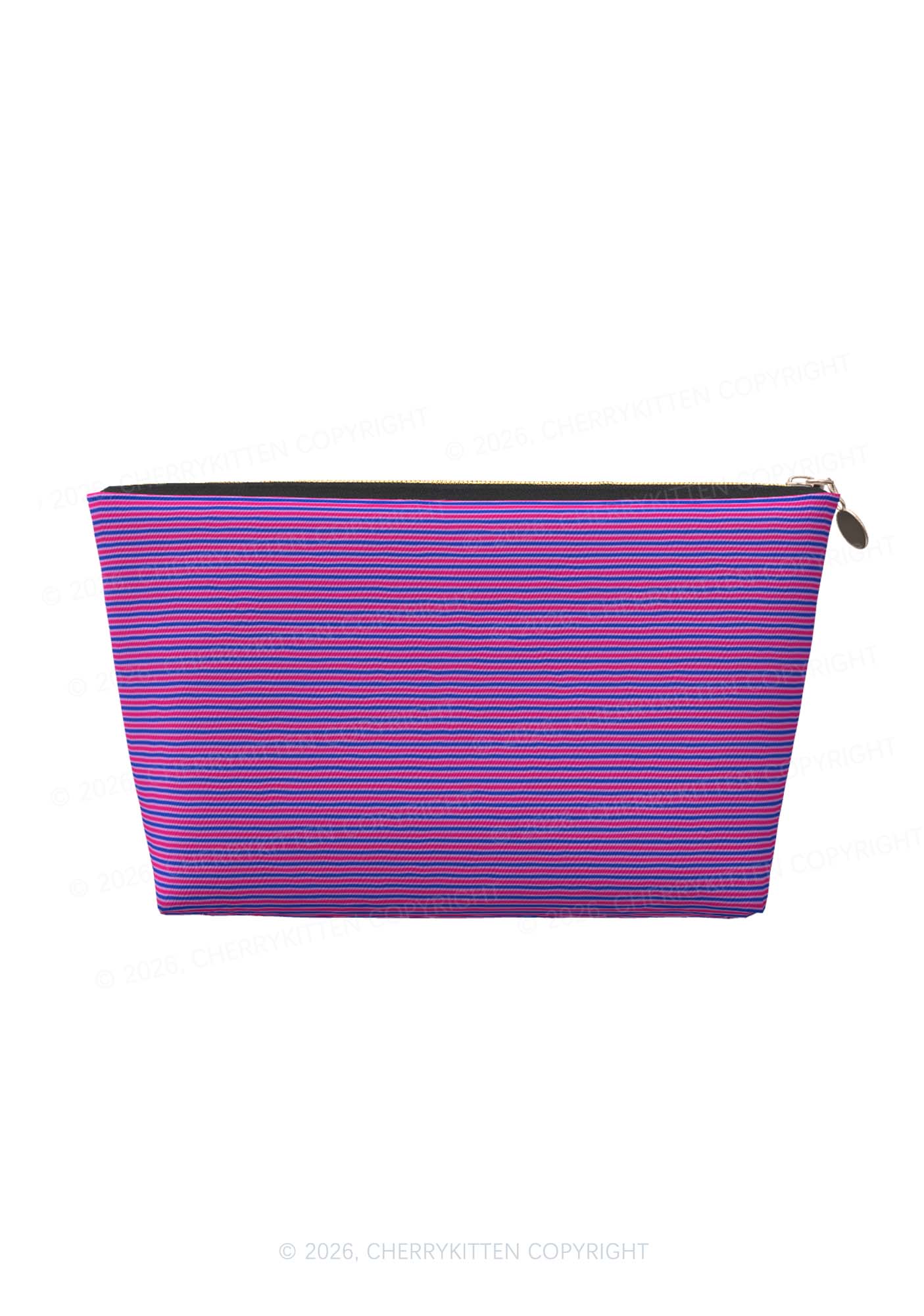Bisexual Stripes Pride Y2K Makeup Bag Cherrykitten
