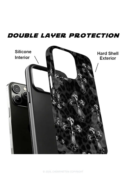 Halloween Gothic Cross Moth Leopard Y2K Phone Case Cherrykitten