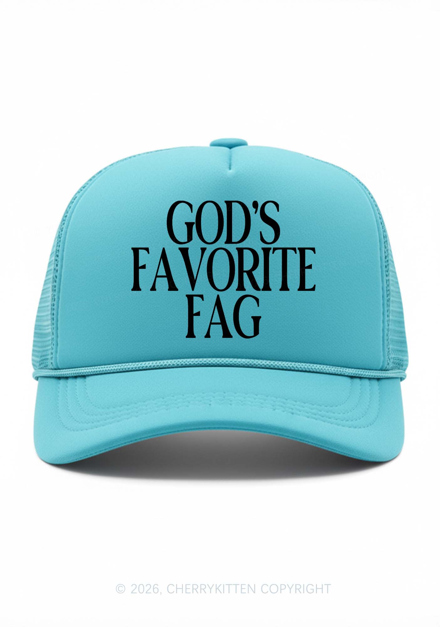 Gods Favorite Fag Pride Y2K Trucker Hat Cherrykitten