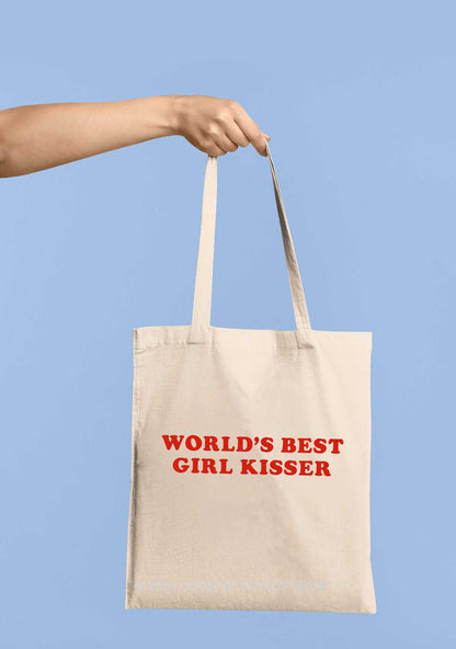 Best Girl Kisser Pride Y2K Canvas Tote Bag Cherrykitten
