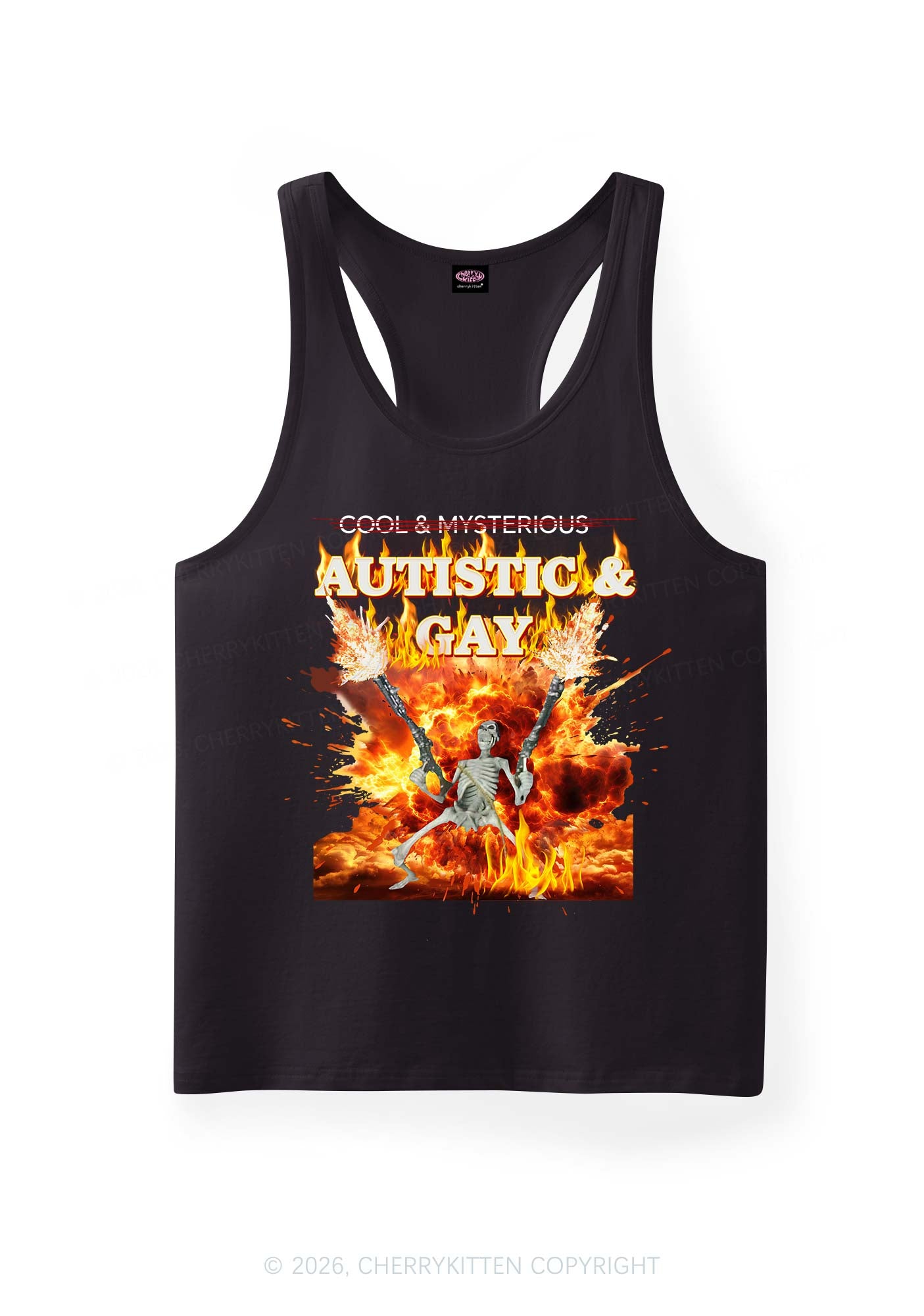 Autistic Gay Skeleton Pride Y2K Men Racerback Tank Top Cherrykitten