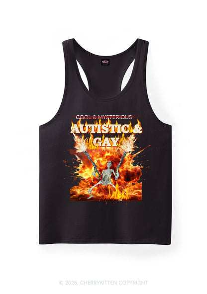 Autistic Gay Skeleton Pride Y2K Men Racerback Tank Top Cherrykitten
