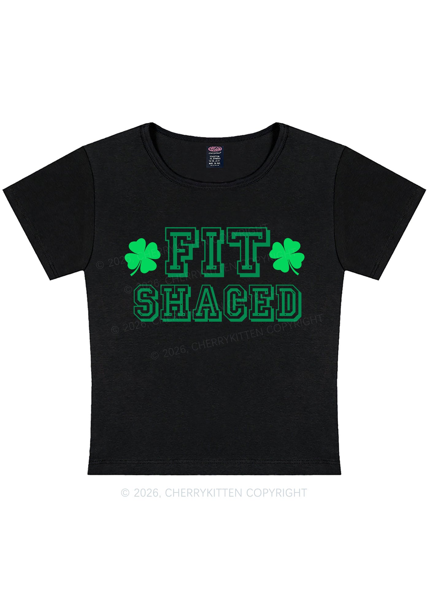 Fit Shaced St Patricks Y2K Baby Tee Cherrykitten