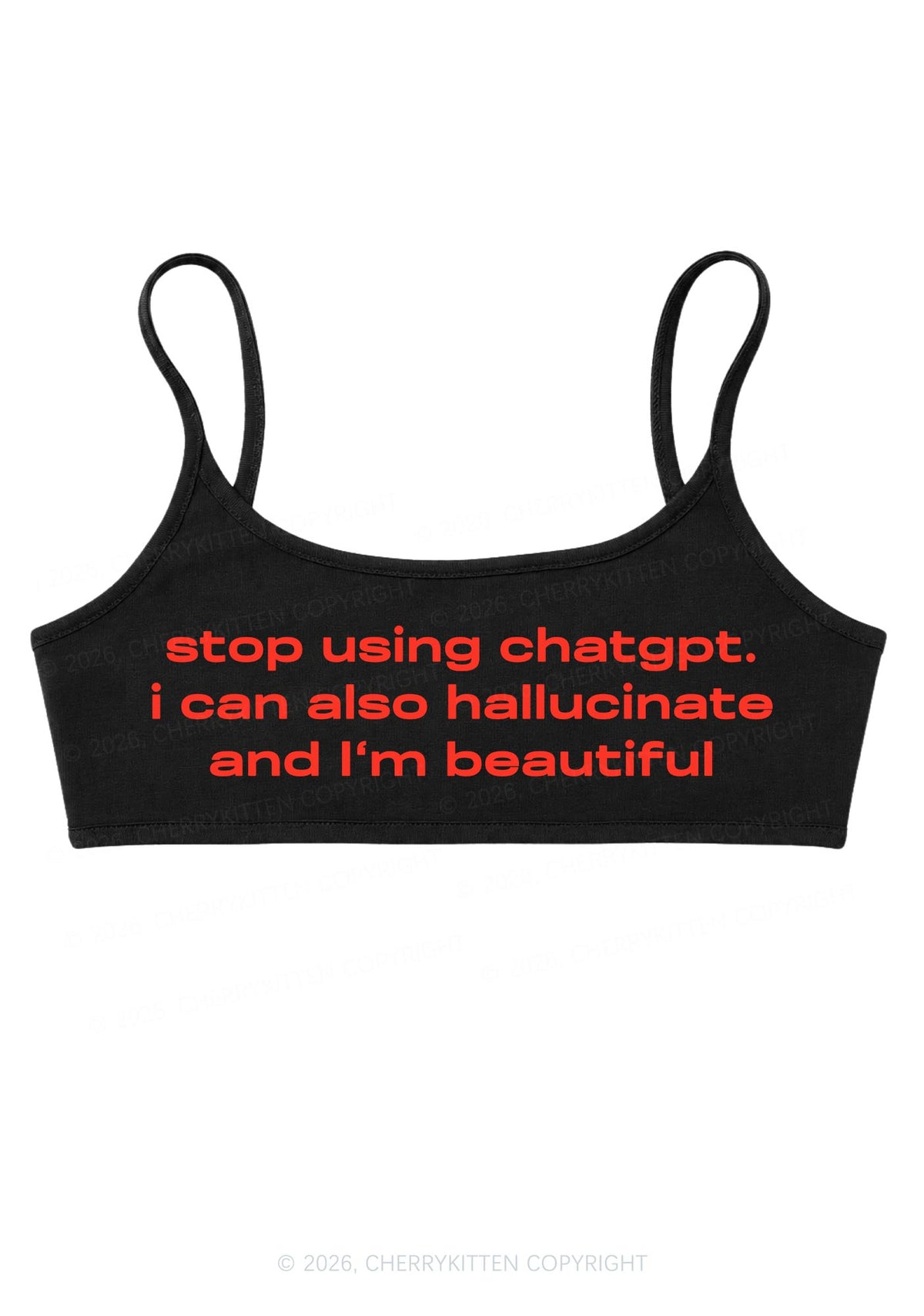 Stop Using GPT Y2K Super Crop Cami Cherrykitten