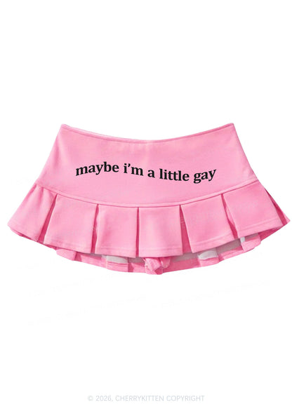 Maybe Im A Little Gay Pride Y2K Mini Pleated Skirts Cherrykitten