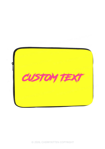 Custom Text Y2K Laptop Sleeve Cherrykitten