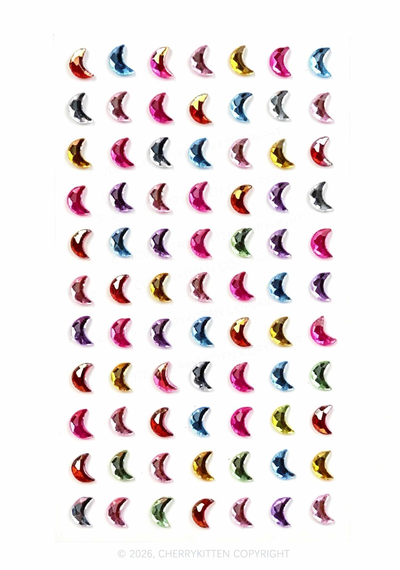 1pc Rhombus Shaped Rhinestones Y2K Face Sticker Cherrykitten