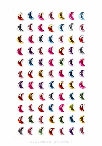 1pc Rhombus Shaped Rhinestones Y2K Face Sticker Cherrykitten