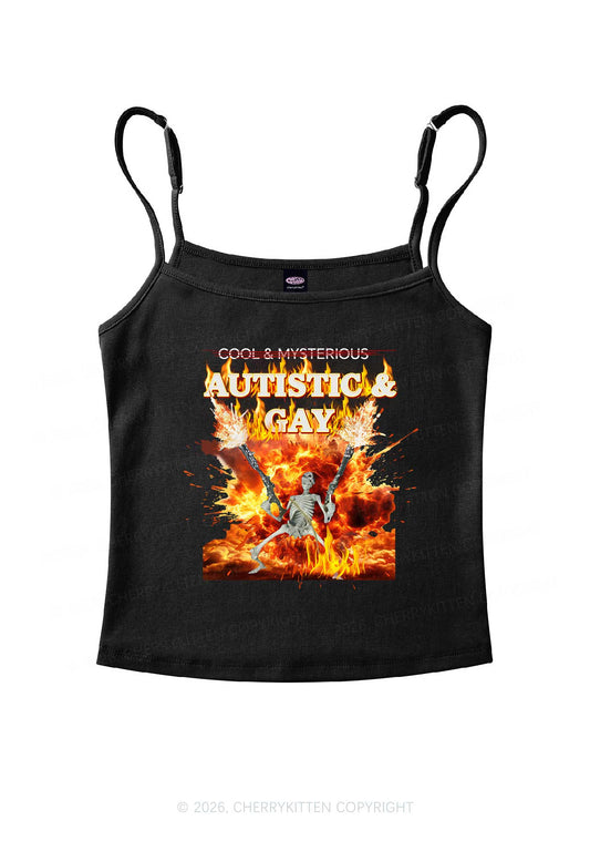 Autistic Gay Skeleton Pride Y2K Spaghetti Strap Cami Cherrykitten
